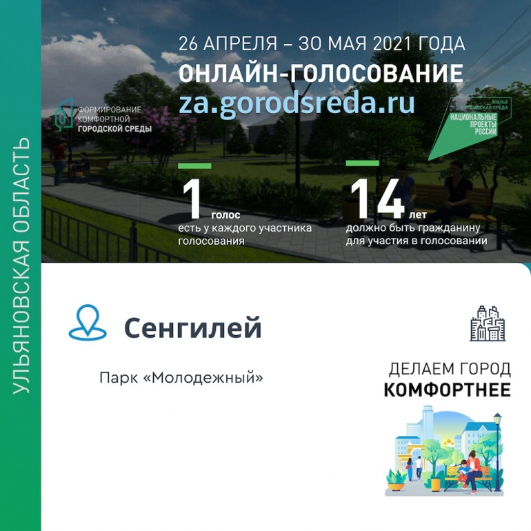 В Ульяновской области определили объекты благоустройства на 2022 год для онлайн-голосования на Всероссийской платформе